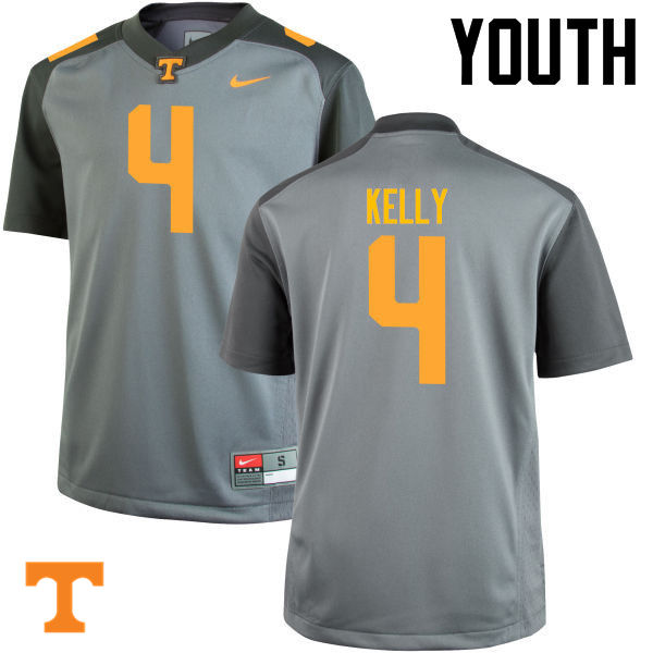 Youth #4 John Kelly Tennessee Volunteers College Football Jerseys-Gray - Click Image to Close